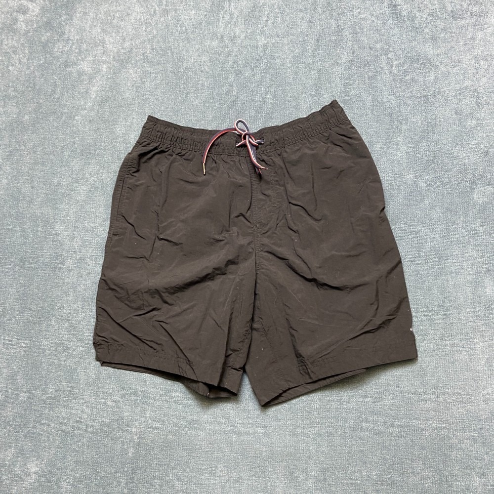 Tommy Hilfiger Board Shorts Mens Medium Black Mesh Lined Drawstring Swimwear